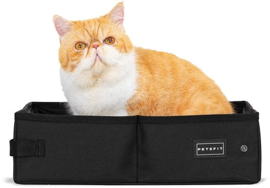 Ciotola portatile per gatti, con chiusura ermetica, per viaggi, facile da pulire, 48 cm x 38 cm x 15 cm