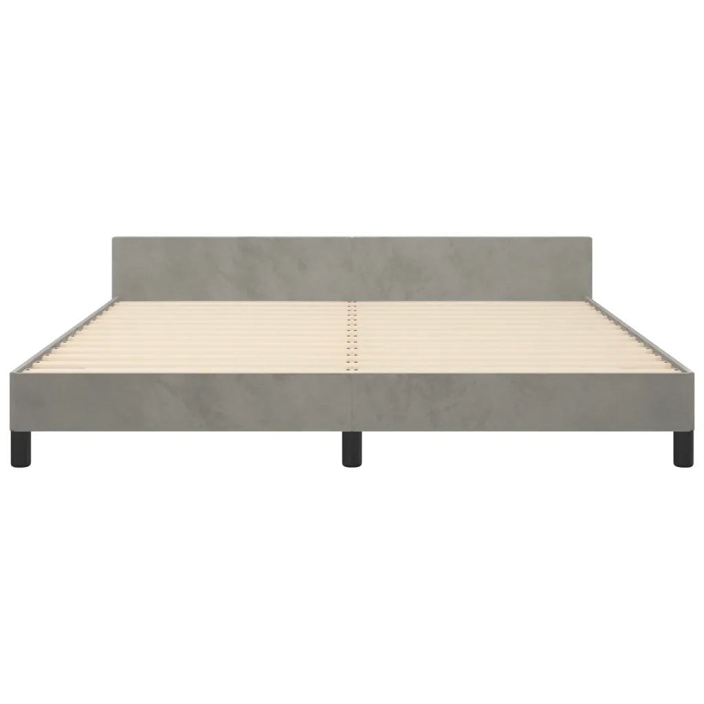 Giroletto con Testiera-Struttura Letto con testiera Grigio Chiaro 180x200 cm in Velluto 252529