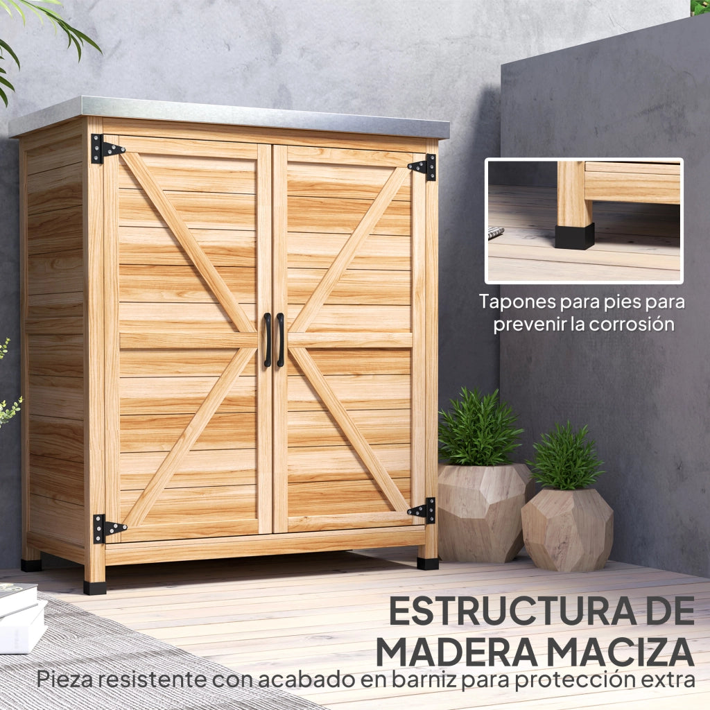 Caseta da Giardino ¨C zephmum ¨C Legno Acciaio 79x43x92 cm