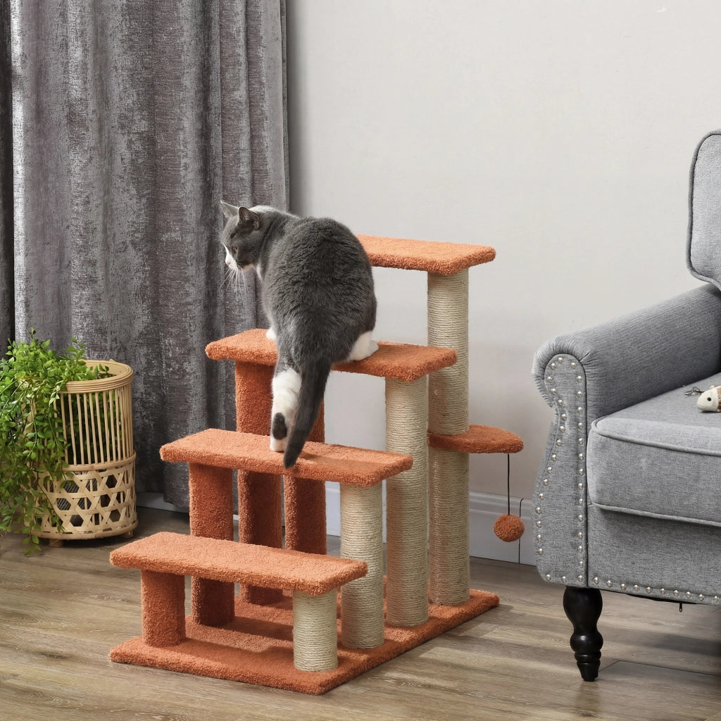 Scaletta per Gatti 4 Livelli ¨C Minimal ¨C 60x40x64 cm Marrone