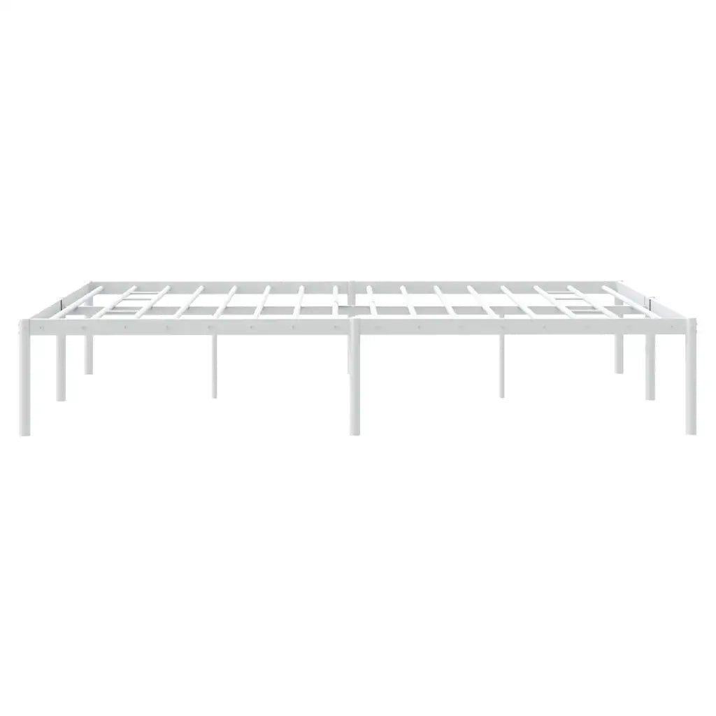 Letto matrimoniale | Letto per adulti | Giroletto in Metallo Bianco 140x200 cm