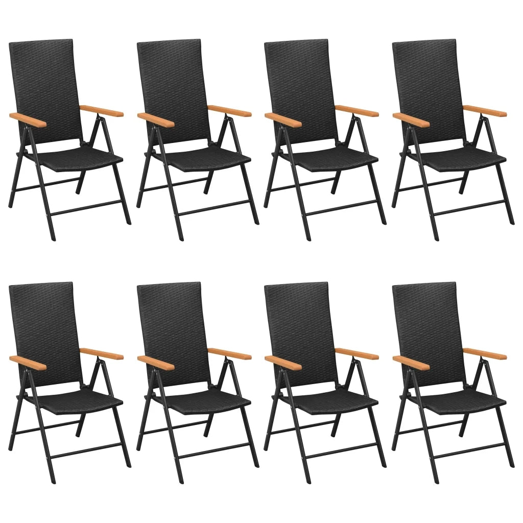 Set da Pranzo da Giardino 9 pz Nero e Marrone 3060075