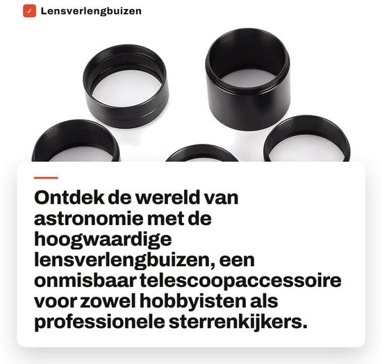 Accessori per telescopi - Set di tubi di alluminio leggero - 8 pezzi - M42x0,75 mm - Tecnologia CNC - Serraggio resistente - Lega di alluminio leggera
