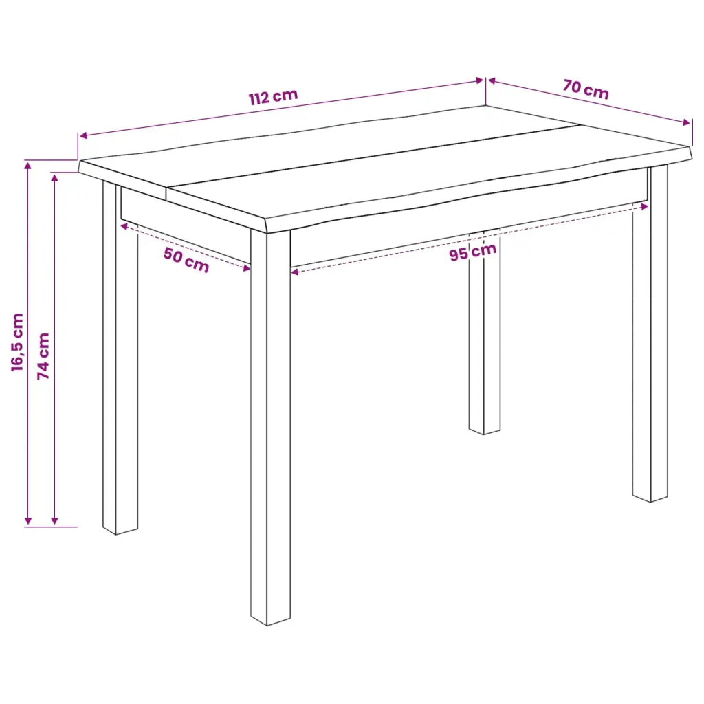 VidaXL Tavolo da pranzo EKAI Bianco 112 x 70 x 76,5 cm 42037008