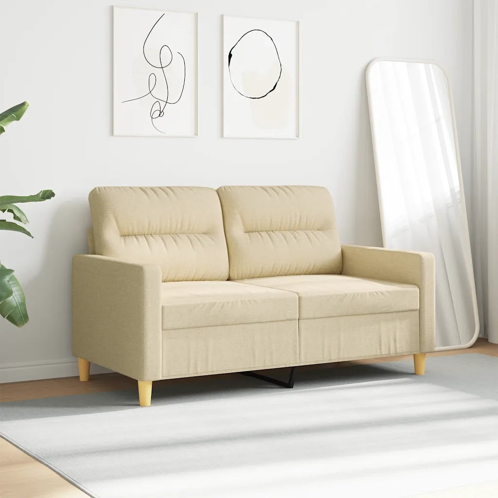 Divano | Divano da soggiorno | Sofa a 2 Posti Crema 120 cm in Tessuto