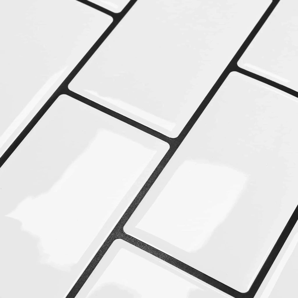 Piastrella subway 10 pcs Bianco e Nero 30 x 30 cm 42046123