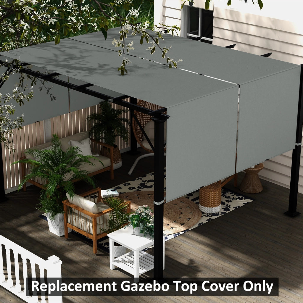 Telo di Ricambio per Pergola Retrattile ¨C Xylo ¨C 4,9x1,2m Poliestere UV Grigio Scuro