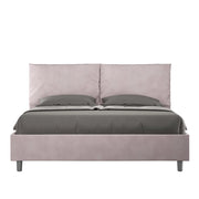 BS COM Letto queen size senza rete imbottito 150x210 microfibra glicine