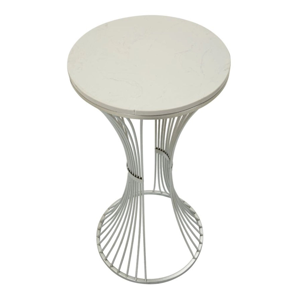 Tavolino VKH582, Argento, Marmo, 40x40x79 cm