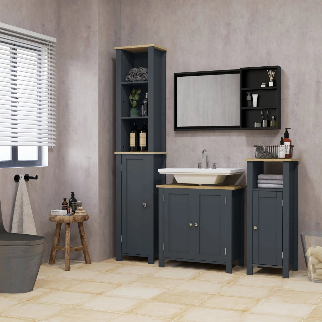 Mobile Sottolavabo ¨C Xylo ¨C Truciolato MDF 2 Ante Ripiano Regolabile 60x30x60 cm Grigio
