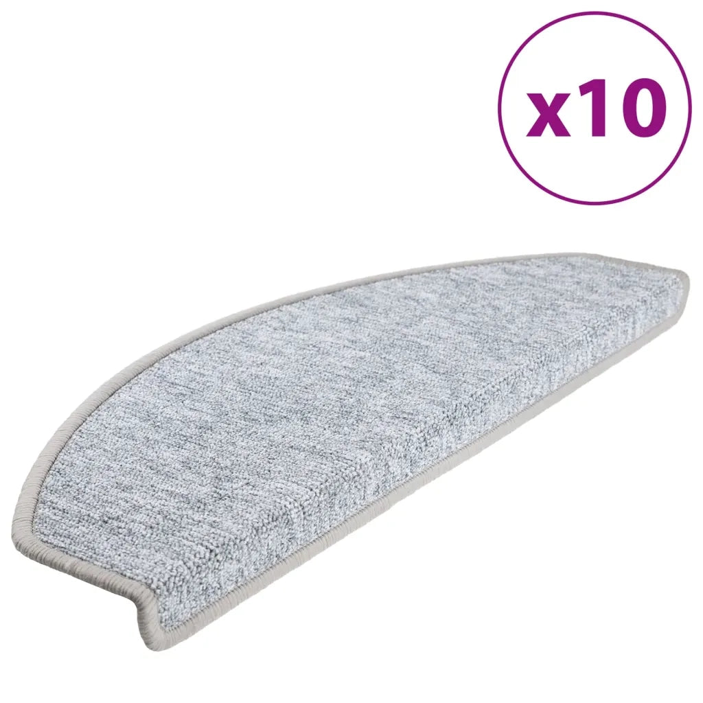 Tappetini per scale 10 pz | Gradini per Scale 65x24x4 cm Grigio chiaro Semicircolari Grandi