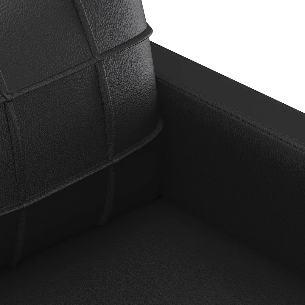 Divano a 2 Posti-Sofa 2 Posti Nero 120 cm in Similpelle 577808