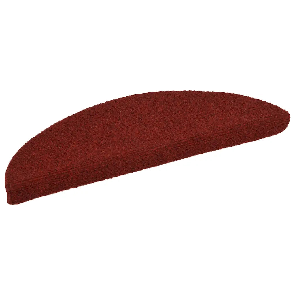 Tappetini per scale autoadesivi 15 pz 56x17x3 cm Bordeaux Rosso Semicircolari 132694