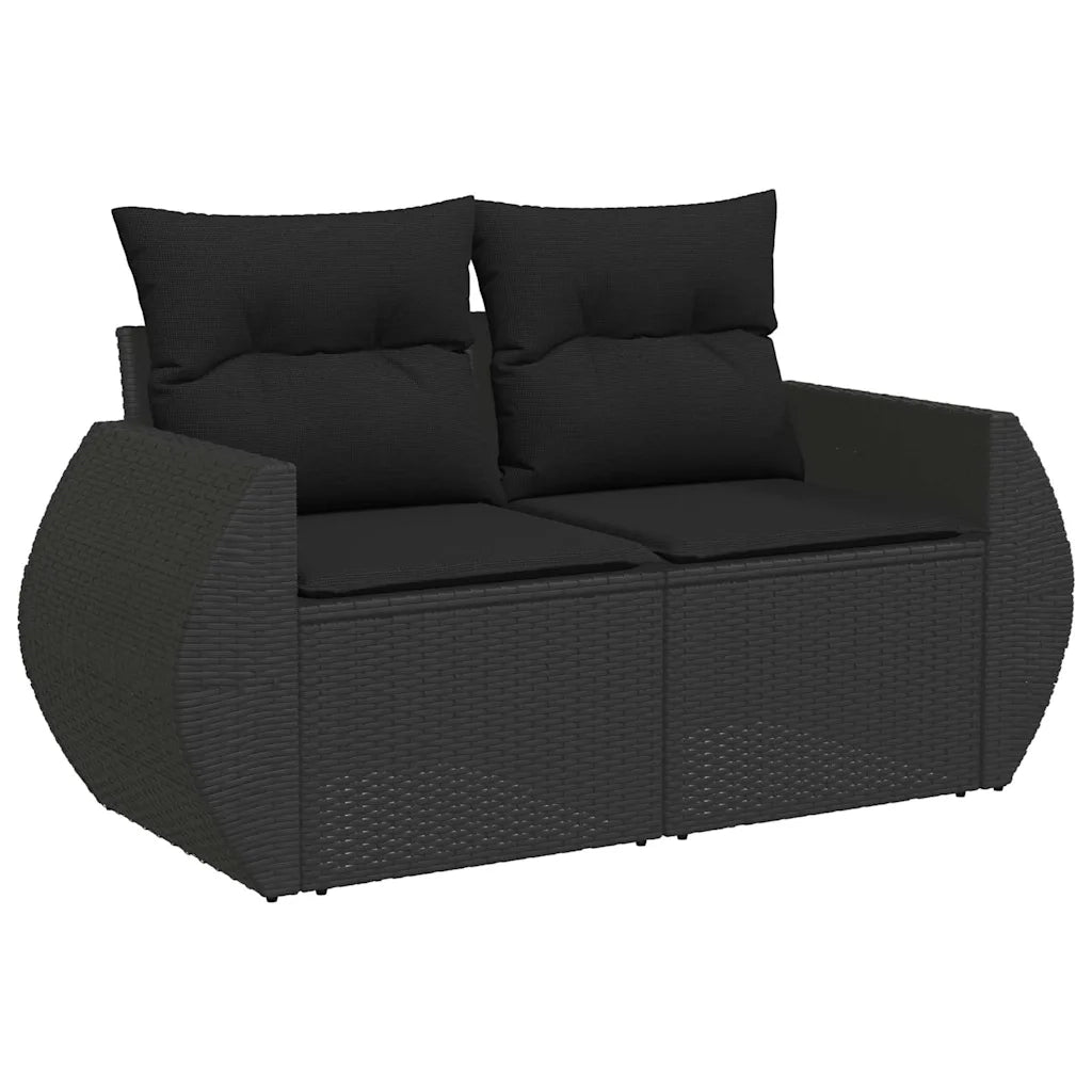 Set Divani da Giardino con Cuscini 7pz Nero Polyrattan 3268555