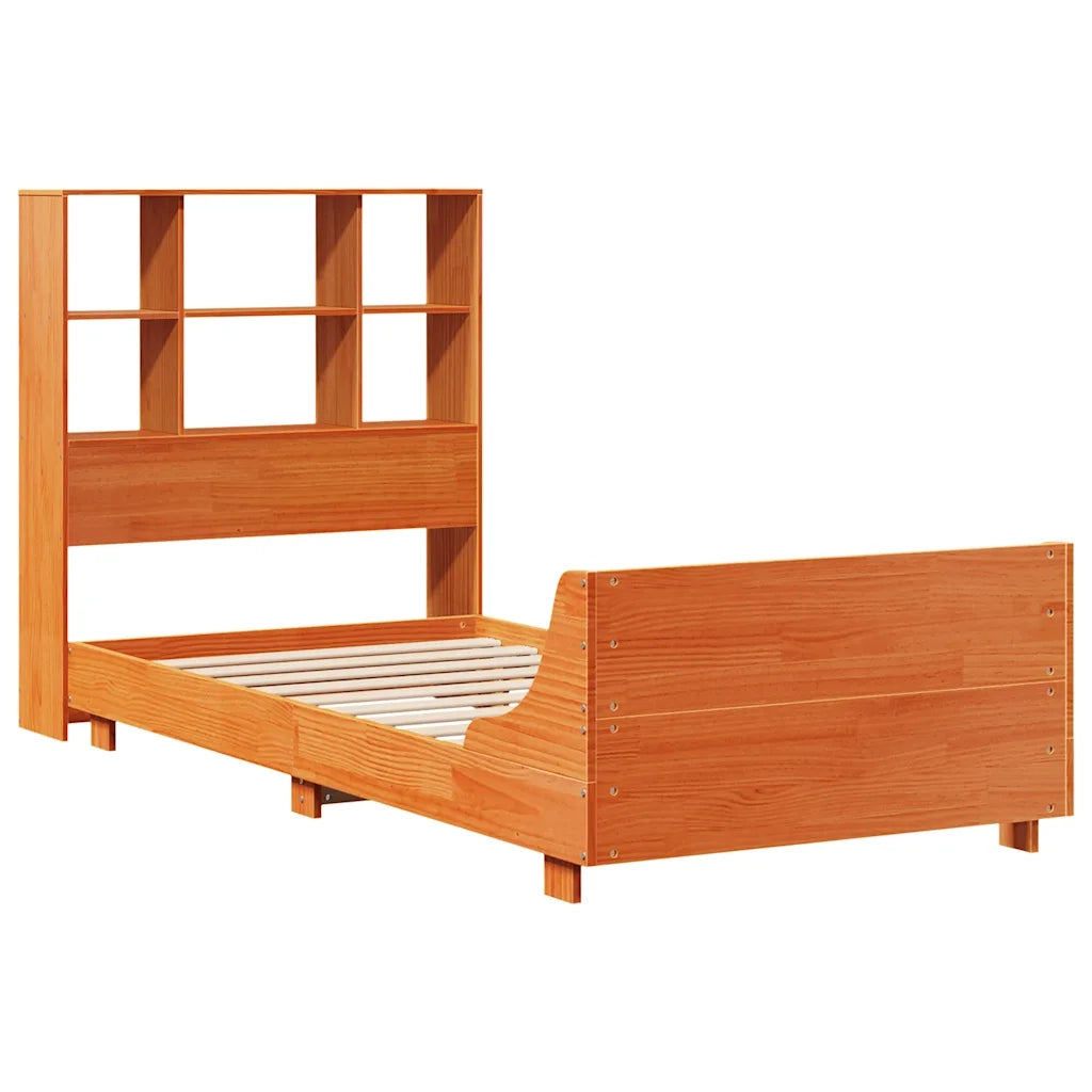 Giroletto senza Materasso-Struttura Letto Marrone Cera 100x200 cm Legno di Pino 191913