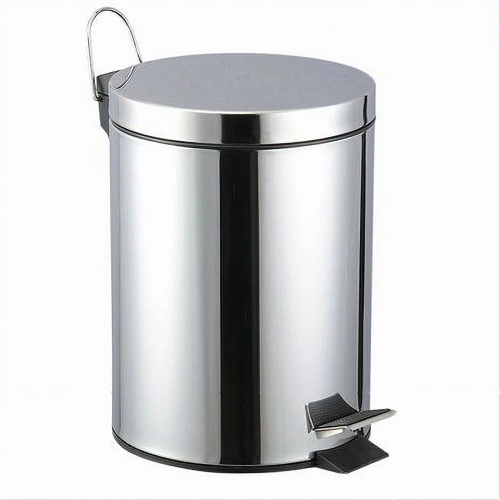 Trade Shop - Pattumiera In Acciaio A Pedale 3lt Bidone Cestino Spazzatura Differenziata 87441 -