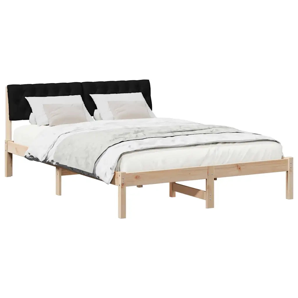 Letto matrimoniale | Letto per adulti | Struttura del Letto con testiera Marrone e nero 150 x 200 cm