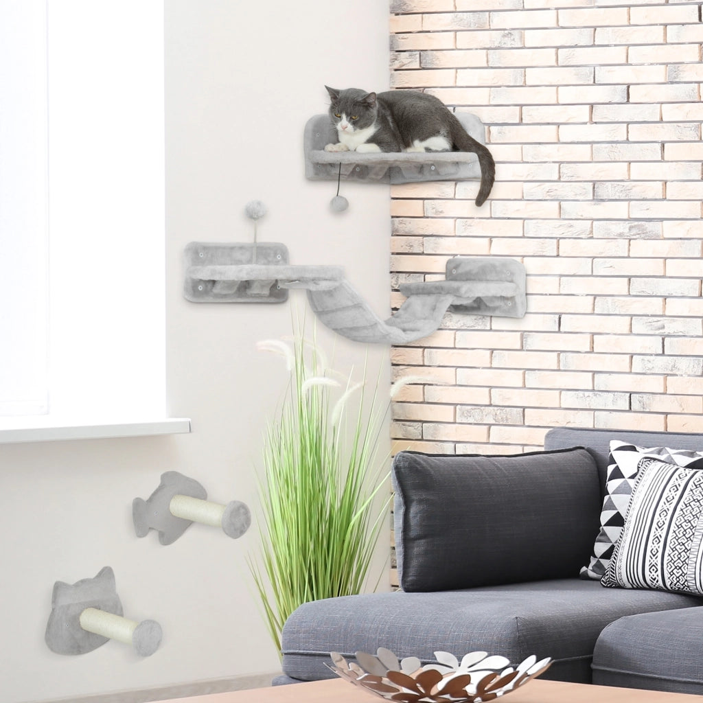 Gioco per Gatti con Scaletta e Piattaforma ¨C Minimal ¨C Grigio