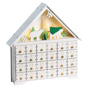 Decorazione natalizia LED in legno Calendario dell'Avvento Bianco da interno