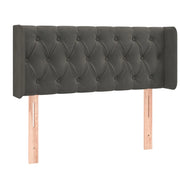 Testiera | Testata ad Orecchio Grigio Scuro 103x16x78/88 cm in Velluto