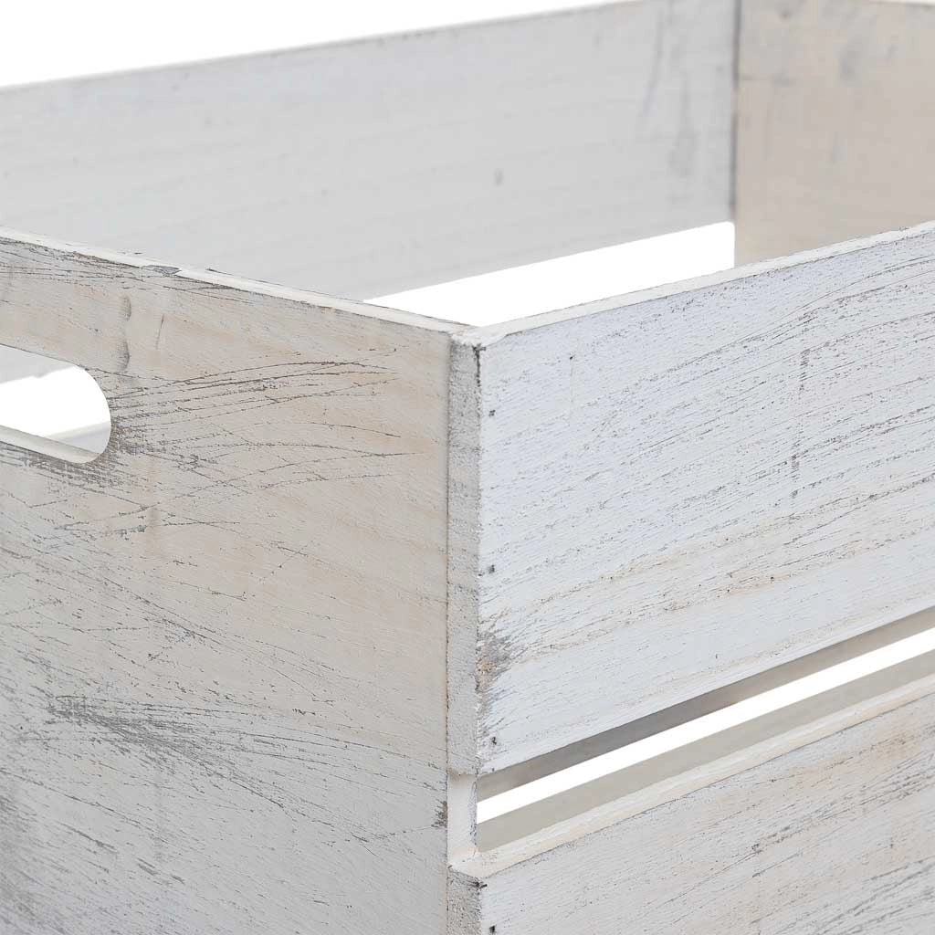 Set di 4 cestini in legno bianco