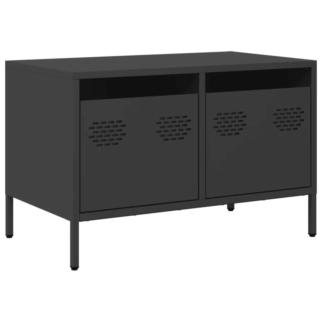 Mobile TV-Credenza per TV-Console TV Nero 68x39x43,5cm in Acciaio Laminato a Freddo 786637