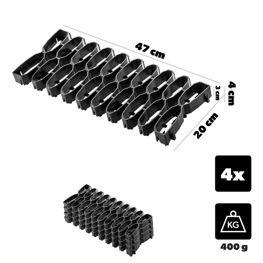 Griglia di protezione per prato KADAX per robot tagliaerba, ideale per superfici curve, 47 cm, set da 4 pezzi