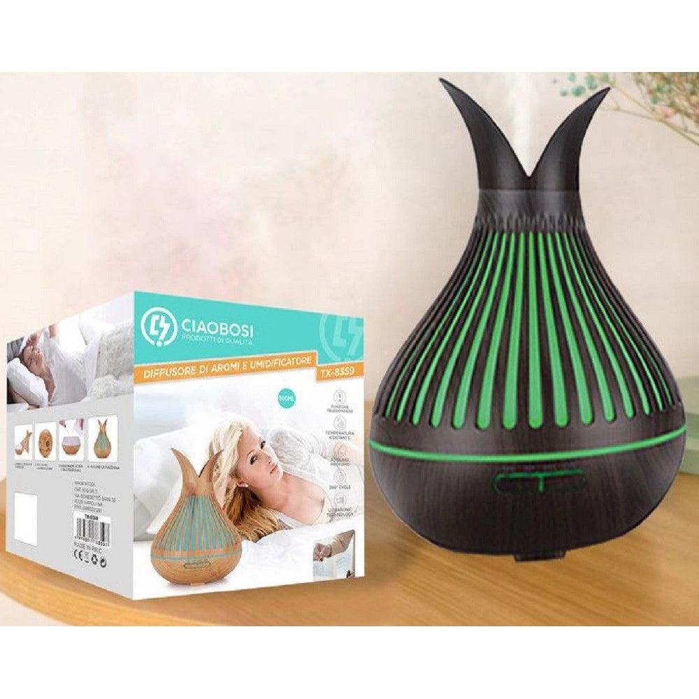 Trade Shop - Diffusore Aromi Umidificatore Ultrasuoni 500ml 8w Aromaterapia Elettrico Tx-8359 -