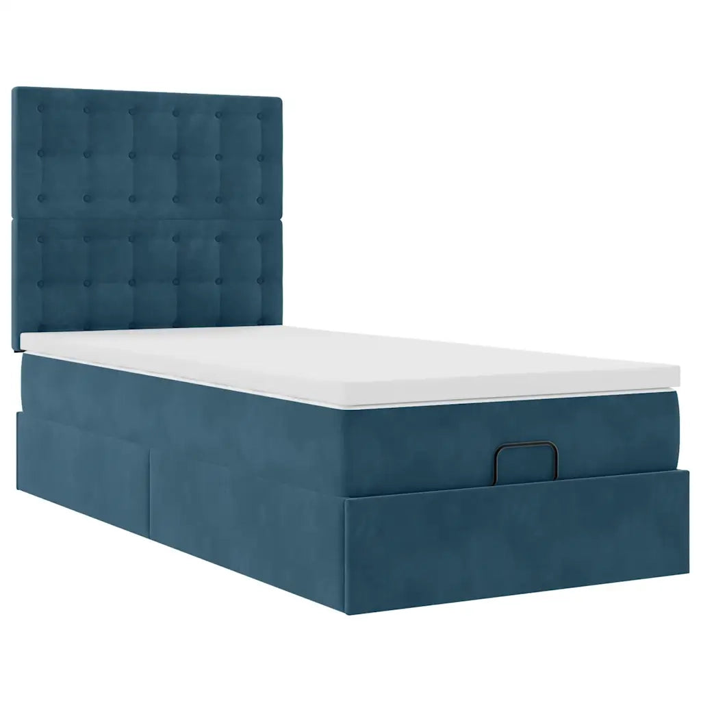 Struttura Letto Pouf con Materassi 90x200 cm in Velluto 3314442