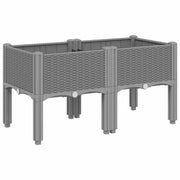 Fioriera | Cassetta per fiori | Vaso da Giardino con Gambe Grigio Chiaro 80x40x42 cm in PP