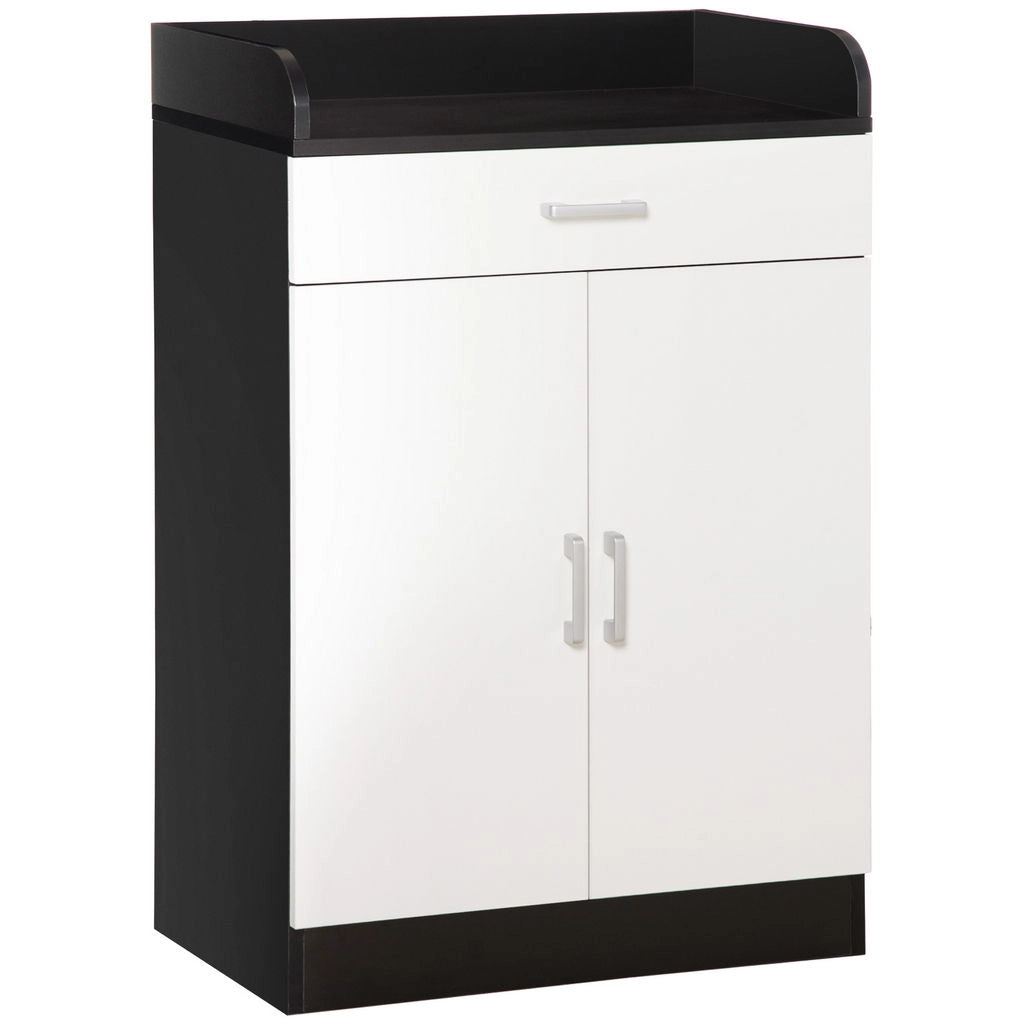 MOBILETTO CON CASSETTO E 2 ANTE 60X40X90CM IN COLORE BIANCO E NERO