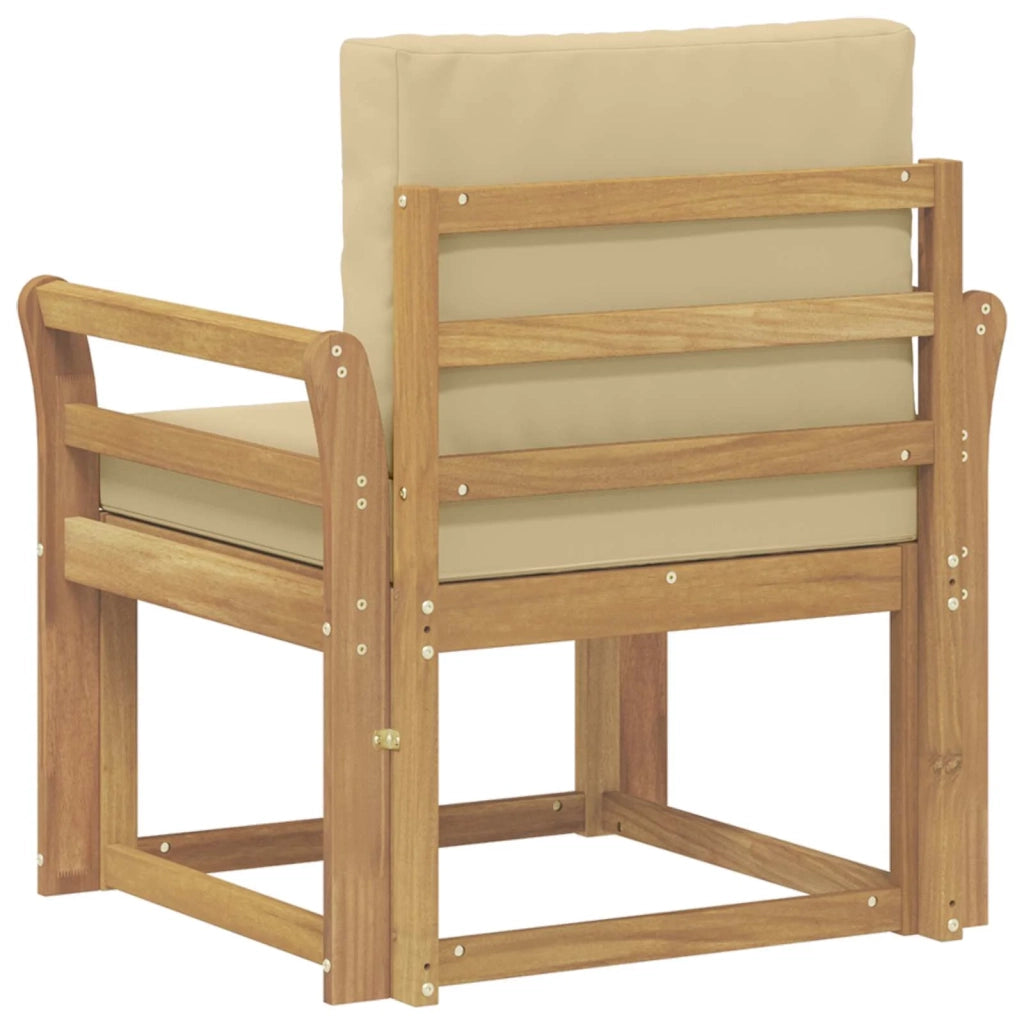 2 Pezzo Set di divani da esterno Poliestere Bianco e Beige 3438977