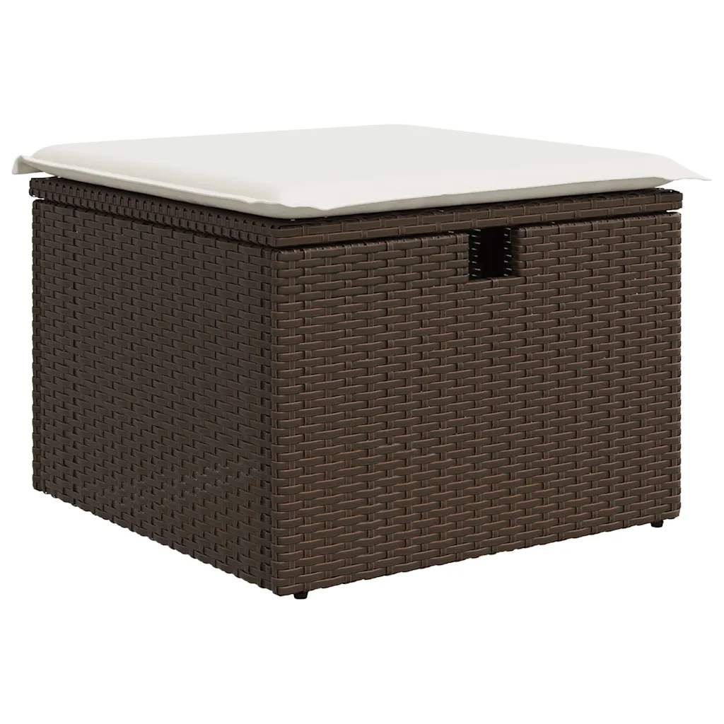 Set Divano da Giardino 6 pz con Cuscini Marrone in Polyrattan 3326144