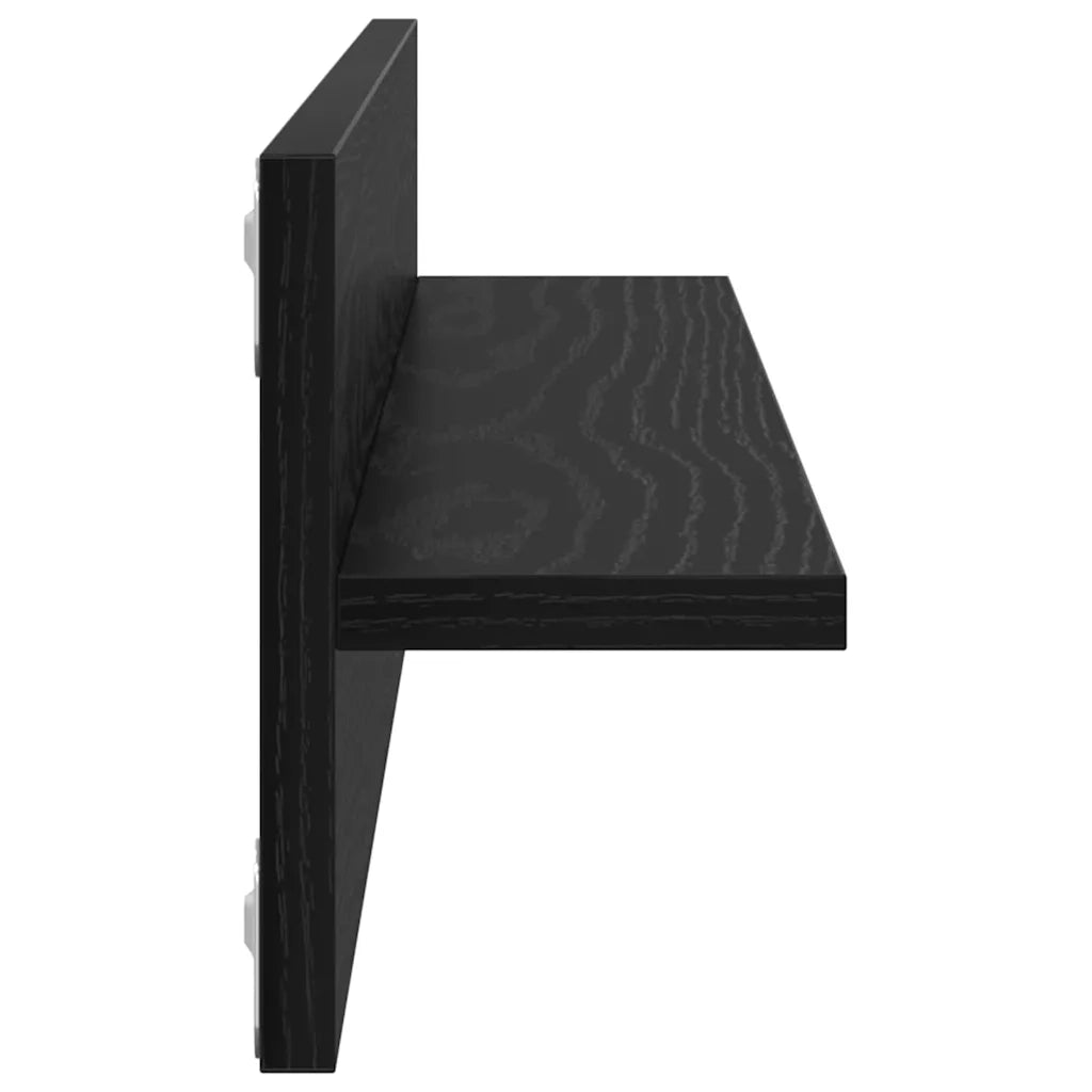 2 pz Scaffale da parete | Ripiano a parete | Mensola a parete Rovere Nero 80 x 11,5 x 18 cm