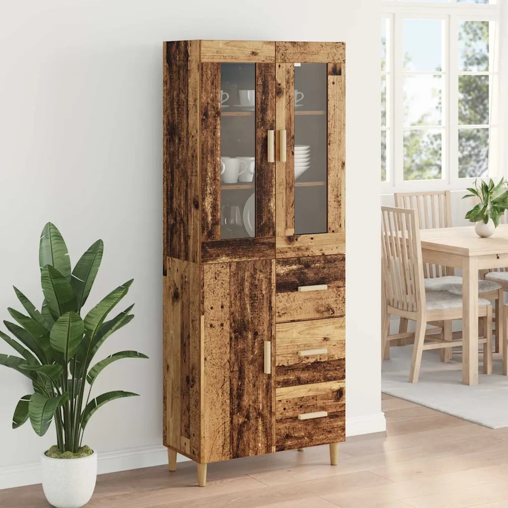 Credenza | Madia | Buffet da pranzo | Armadio da pranzo Legno vecchio 69,5 x 34 x 180 cm Legno multistrato