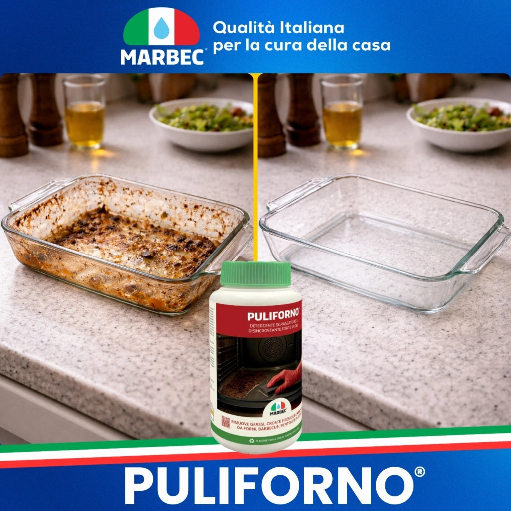 Detergente gel disincrostante potente, pulizia profonda forni e barbecue Marbec PULIFORNO® - 1KG