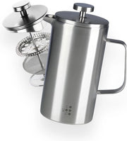 Caffettiera a Stomaco di Acciaio Inossidabile 800 ml - per 4 tazze - deliziosa caffè per la strada - macchina per caffè barista in contenitore termico - grande formato.
