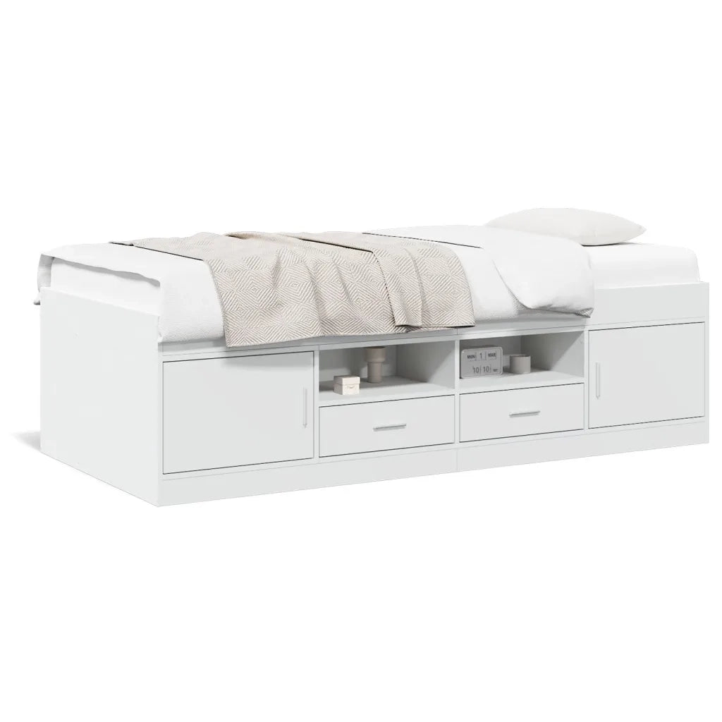 Divano Letto con Cassetti senza Materasso-Sofa Letto-Daybed Bianco 90x200 cm 495544