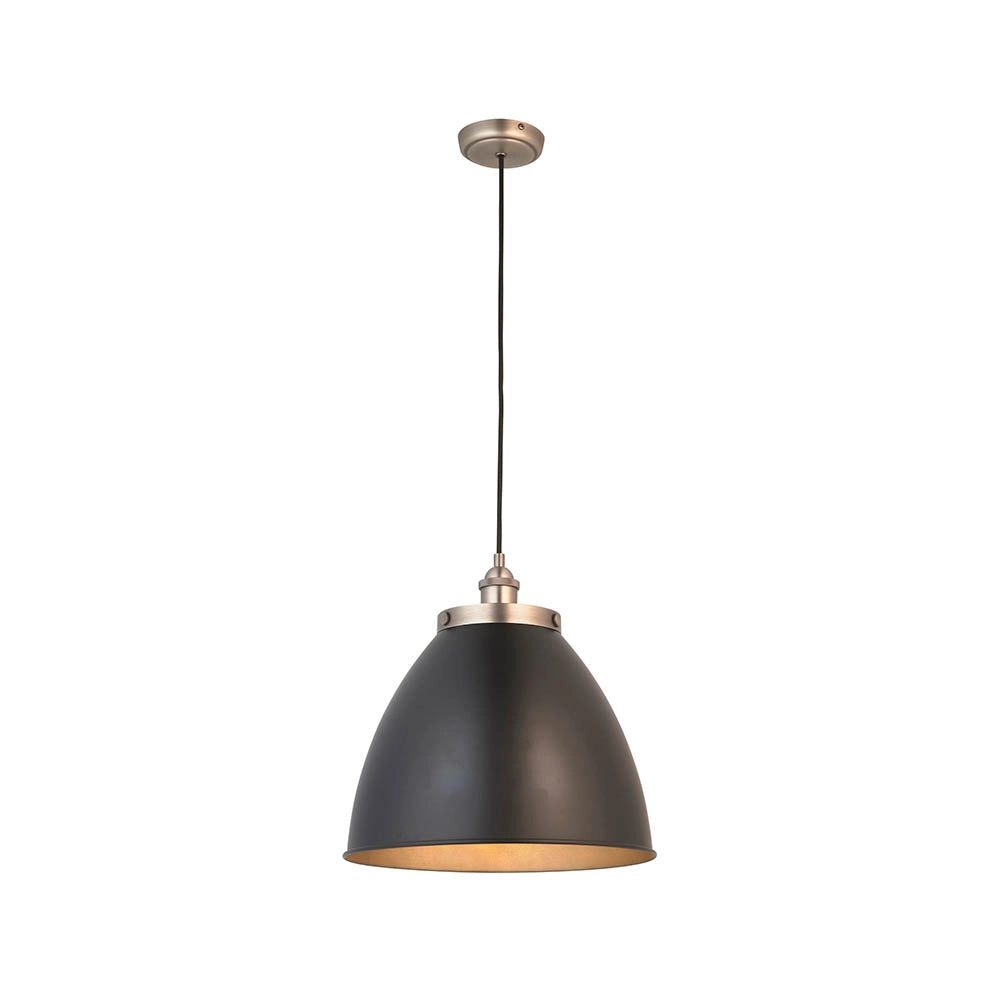 Lampada a sospensione industriale Ø34 nero opaco E27
