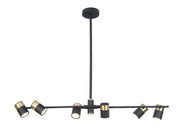 Sospensione Maxlight PUMA nera/oro metallo 6 faretti GU10