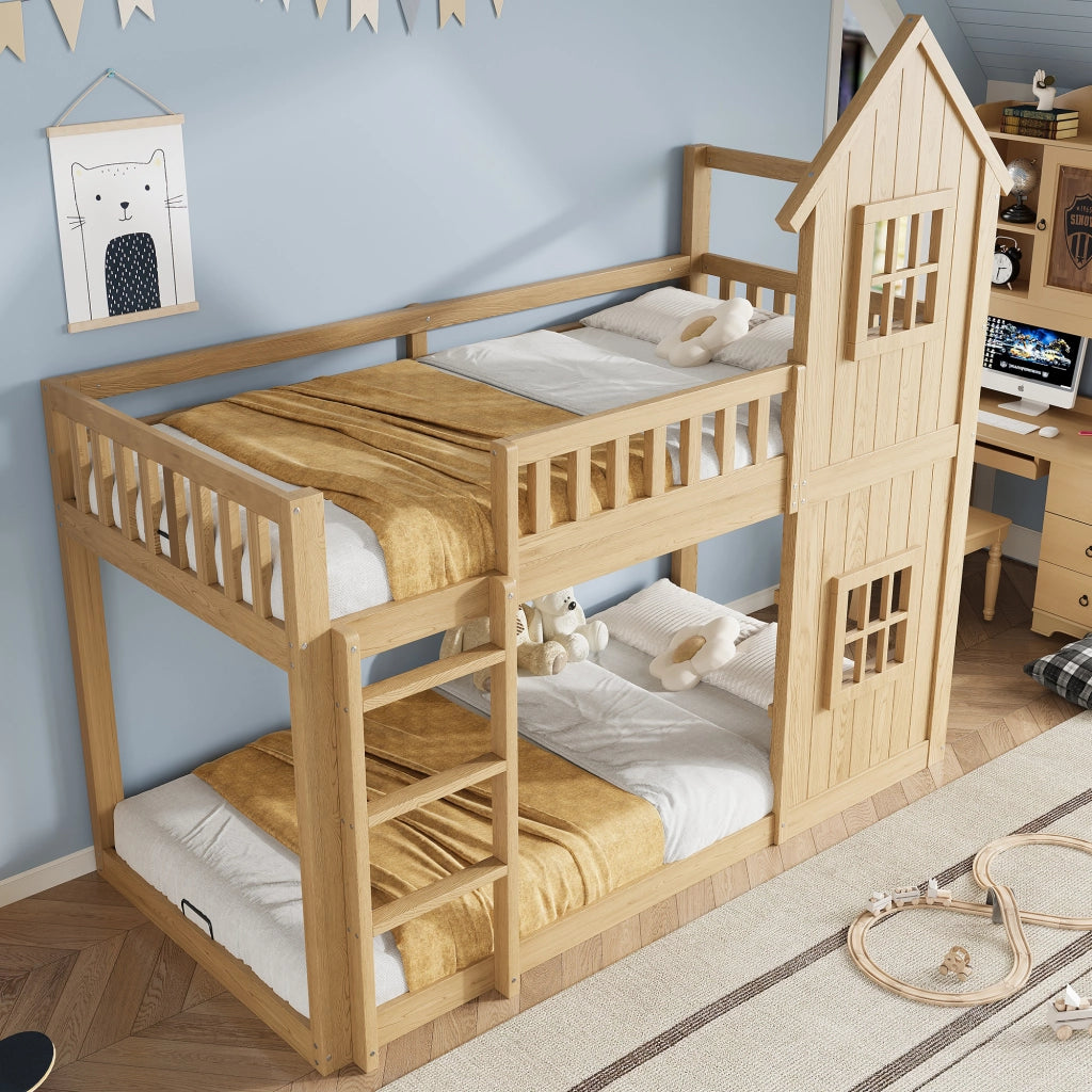 LETTO A CASTELLO Casa 90x200 cm Legno Naturale