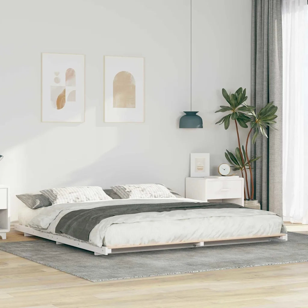Struttura letto a terra Bianco 200 x 210 cm