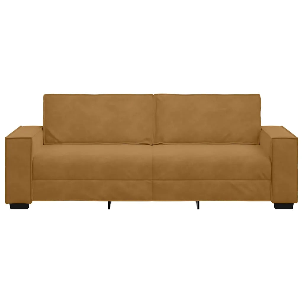 Divano a 3 Posti Marrone 220x78x84 cm in Velluto 4105037