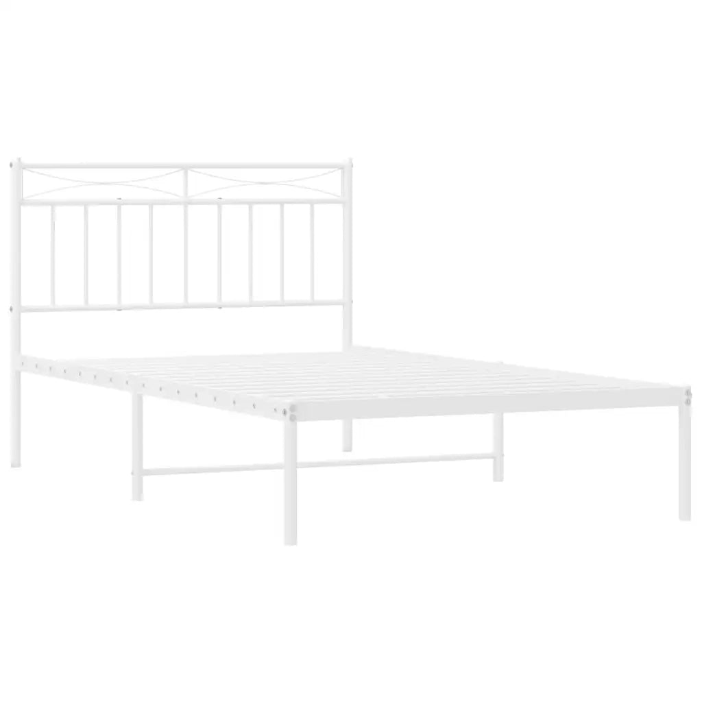 Giroletto con Testiera Metallo Bianco 100x200 cm 373735