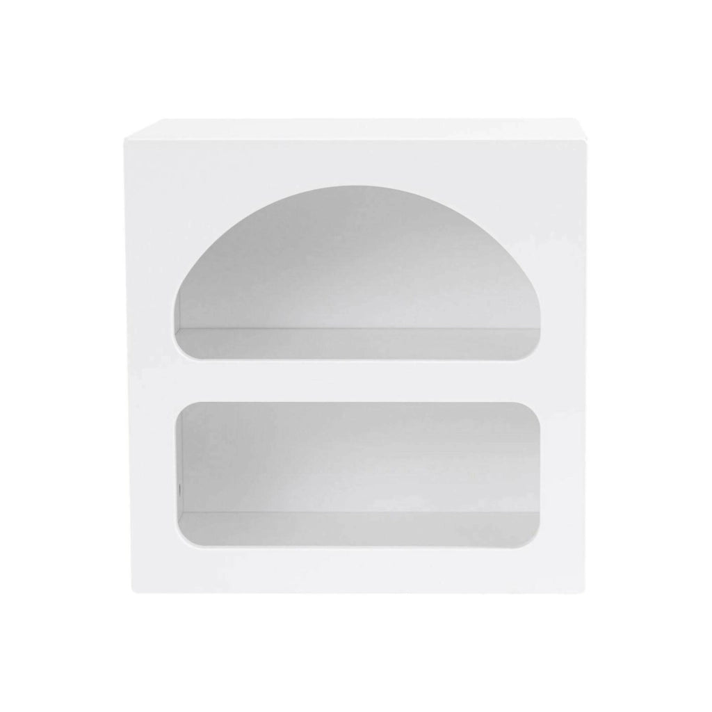 Comodino Nara, Comò basso, Tavolino da notte, Mensola da letto, 50x38h50 cm, Bianco