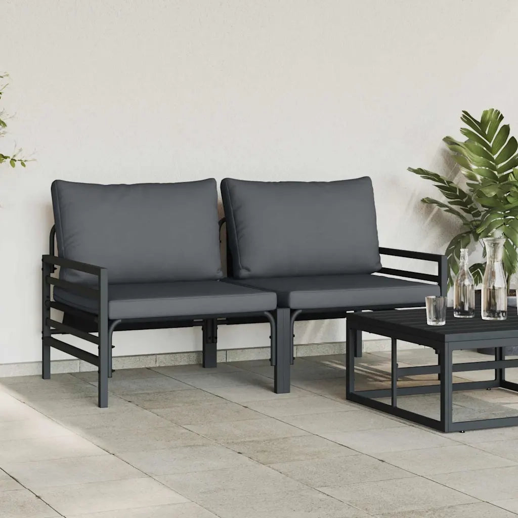Divano da Giardino-Mobili da Esterno 2 Pezzo Antracite 80 x 80 x 71 cm Acciaio 102733