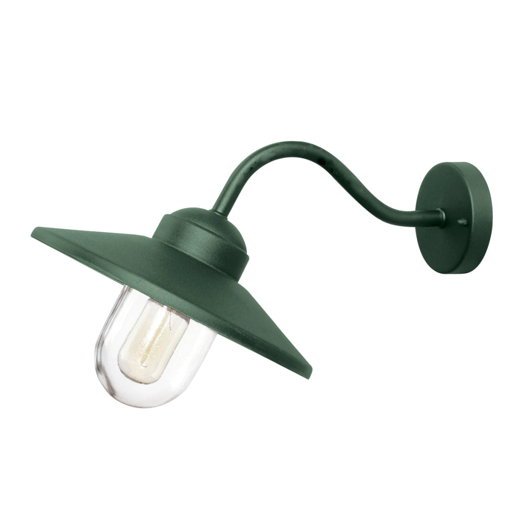 Applique esterna industrial verde E27 IP44 Klampenborg Elstead