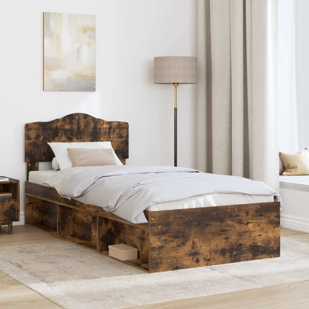 Struttura del letto-Giroletto Rovere fum¨¦ 90 x 190 cm Pino massello 735098
