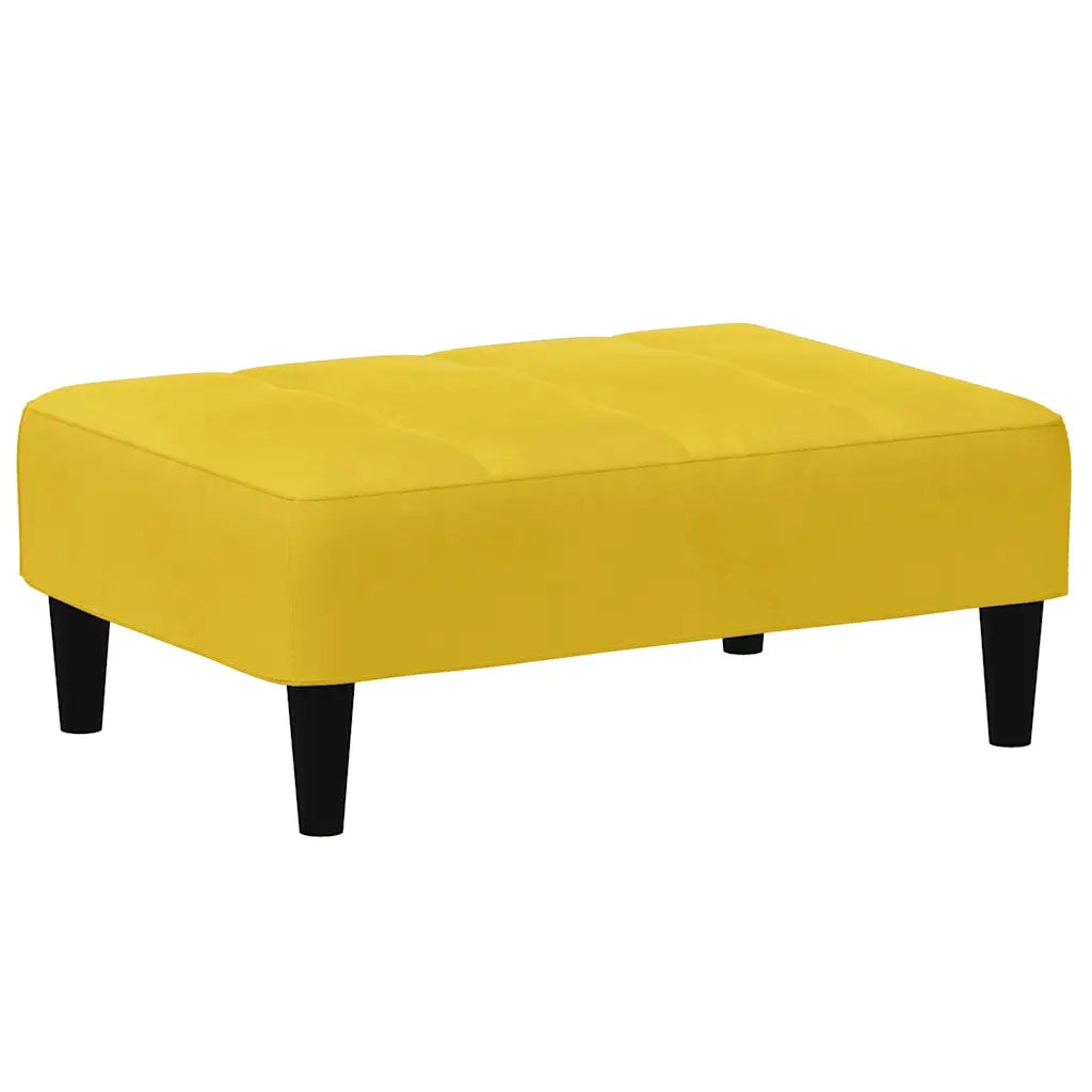 Divano Letto 2 Posti con Sgabello Giallo in Velluto