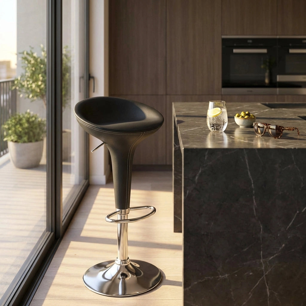 Sgabello Moderno per Sala da Pranzo in Plastica Metallo cm 40x45x78 - LORENNE